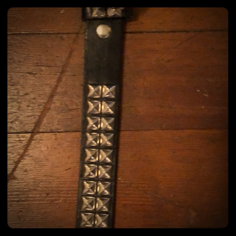 Genuine leather studded belt